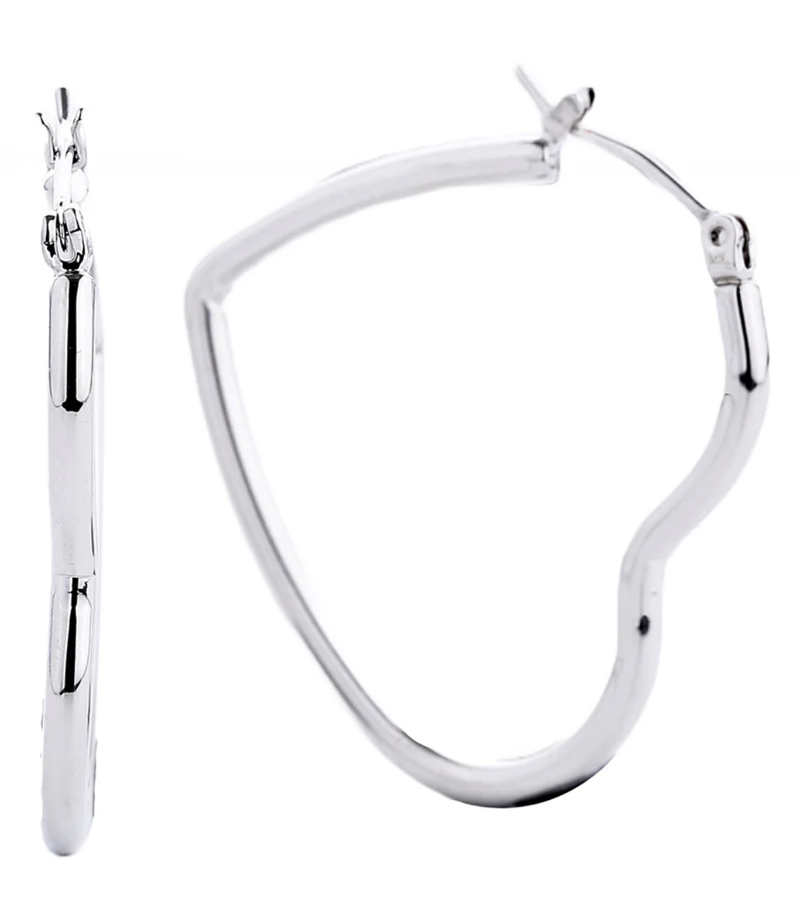 14K Gold Dipped Heart Hoop Earrings