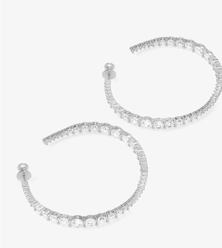 "Oh She Fancy" Graduated Hoops 2" Silver