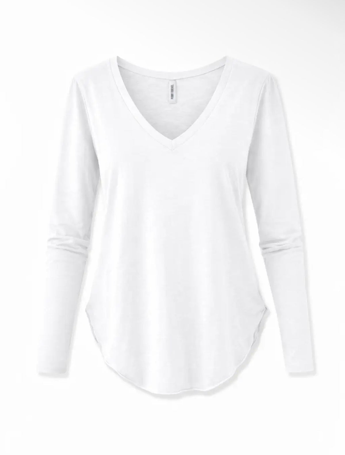 Long Sleeve V-Neck Side Slit T shirt