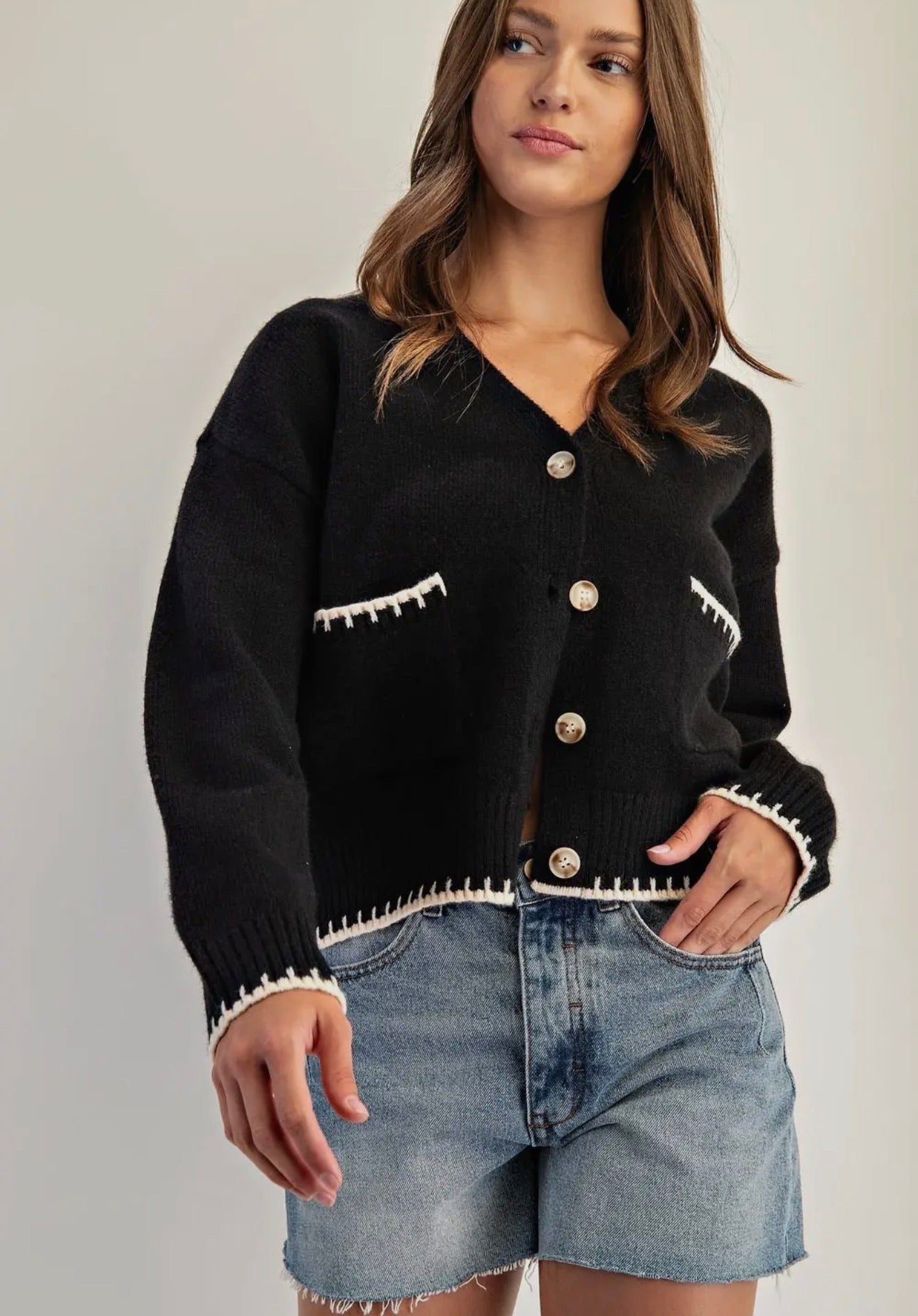 Stitch Long Sleeve Cardigan