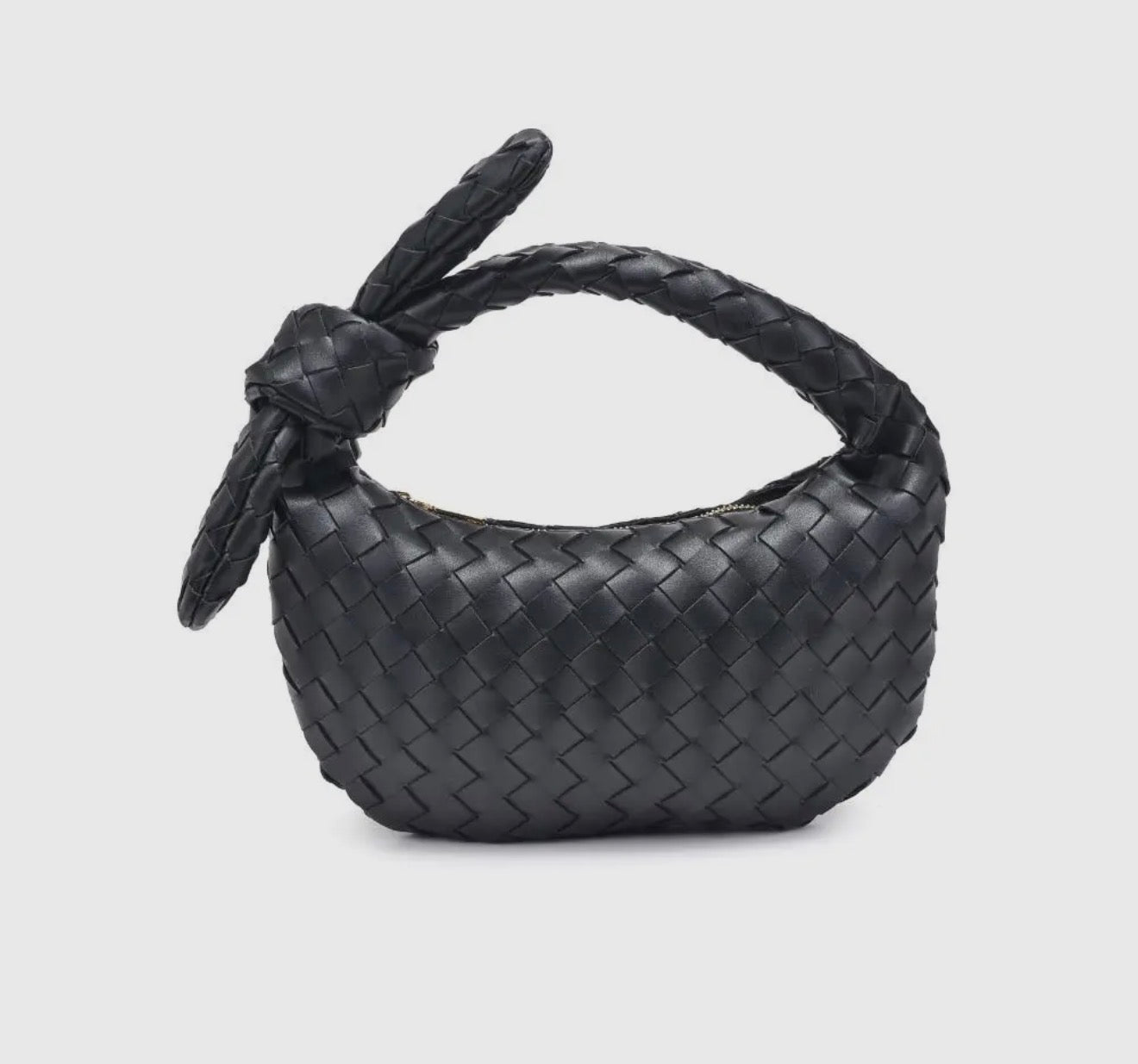 Woven Knot Clutch - Black
