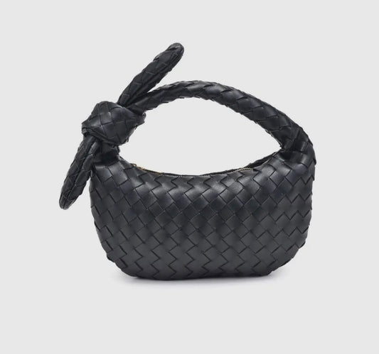 Woven Knot Clutch - Black