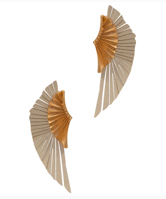 PU Leather Wing Shape Post Earrings