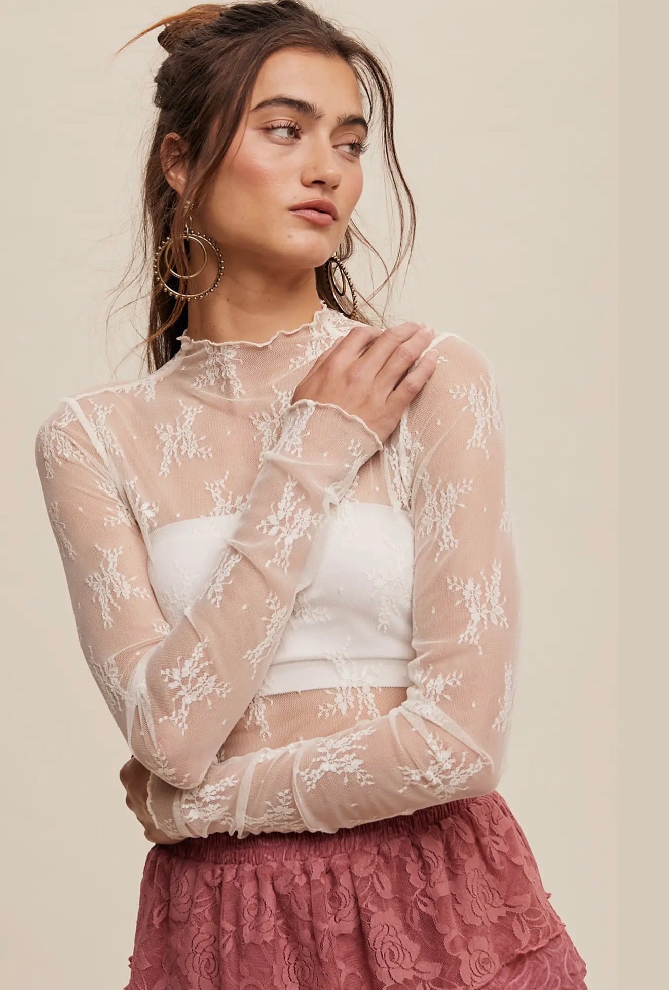 Long Sleeve Sheer lace top