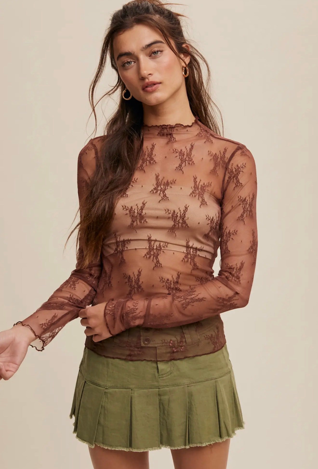 Long Sleeve Sheer lace top