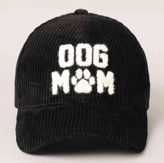 Dog Mom 3D Embroidered Corduroy Cap