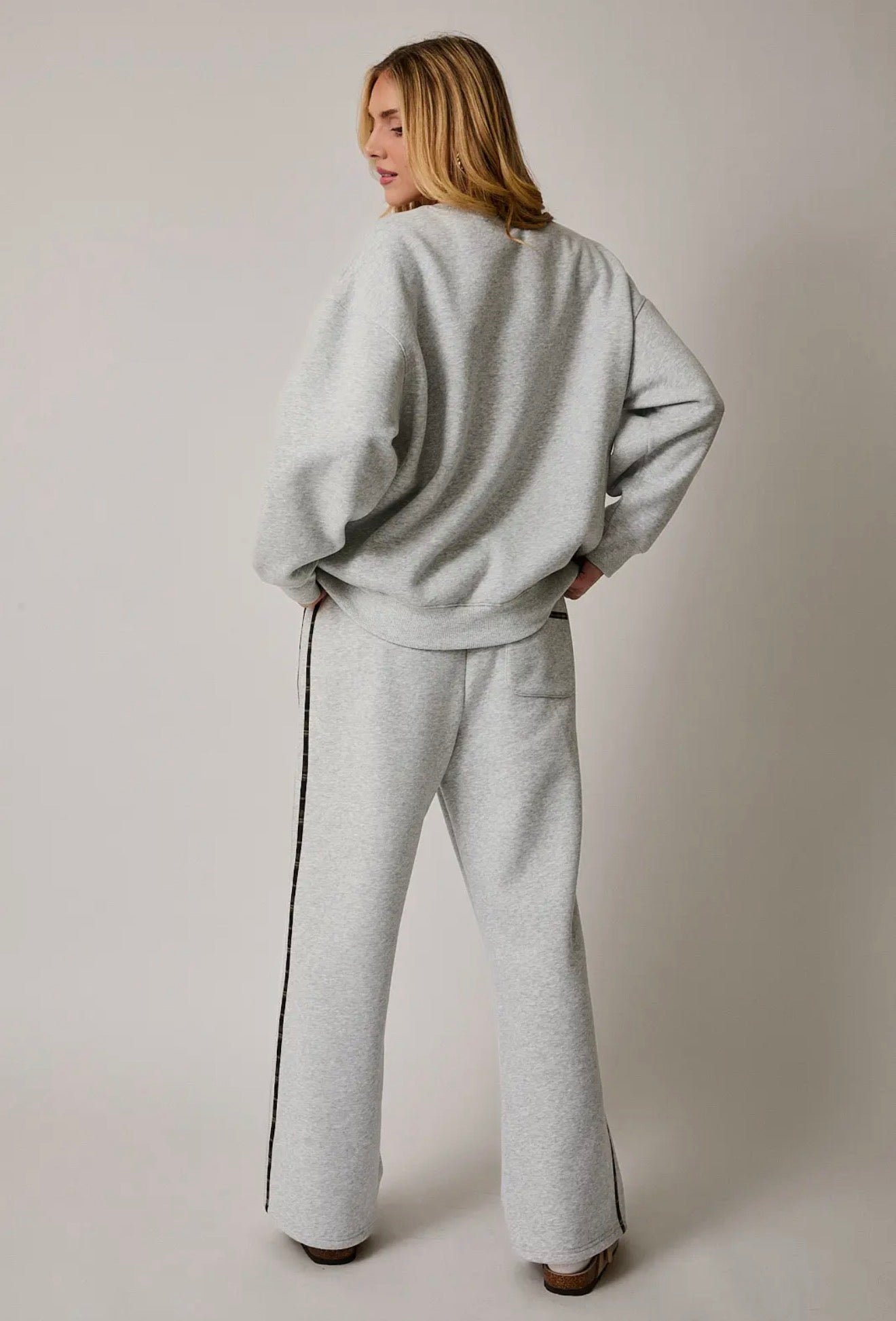 Cozy Club Embroidered Sweatshirt band Sweatpants Set