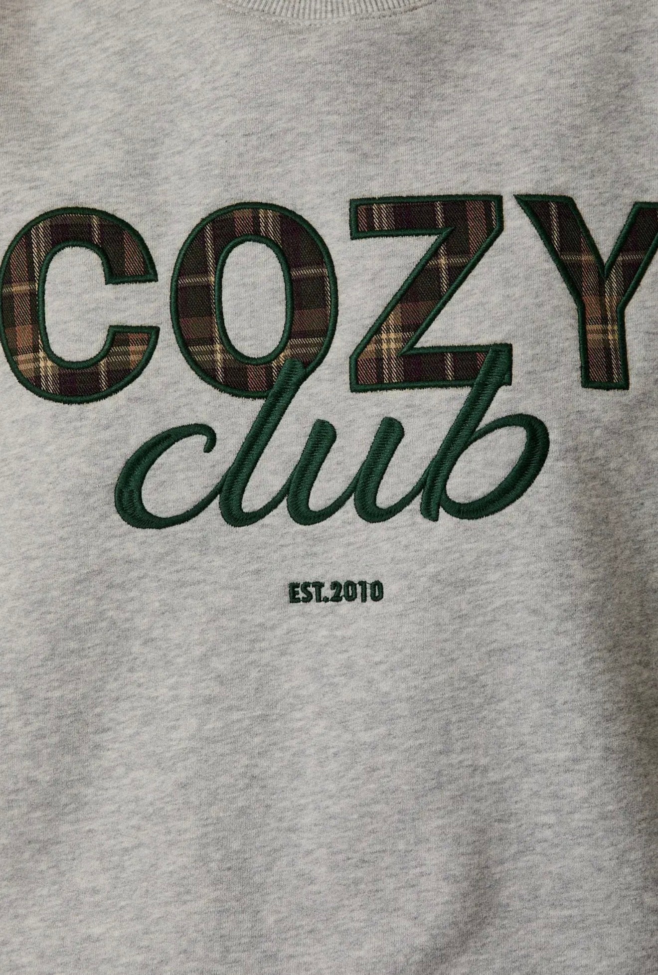 Cozy Club Embroidered Sweatshirt band Sweatpants Set