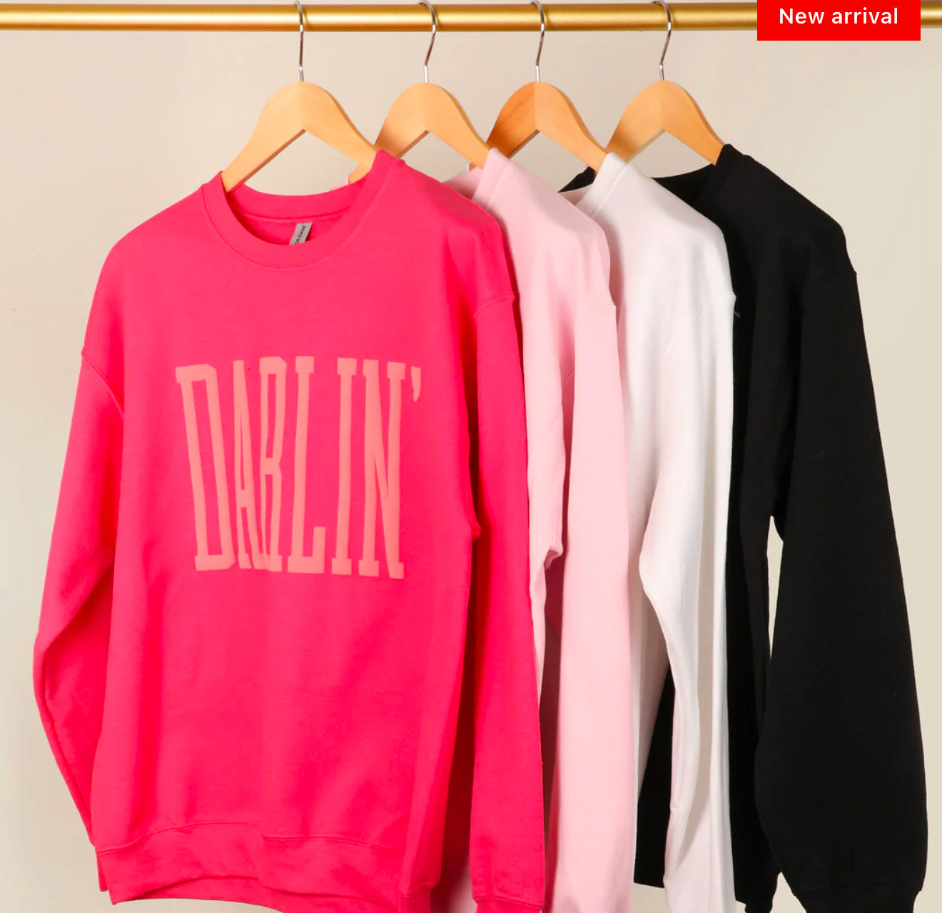 3D Puff Text DARLIN' Logo Print Sweatshirt