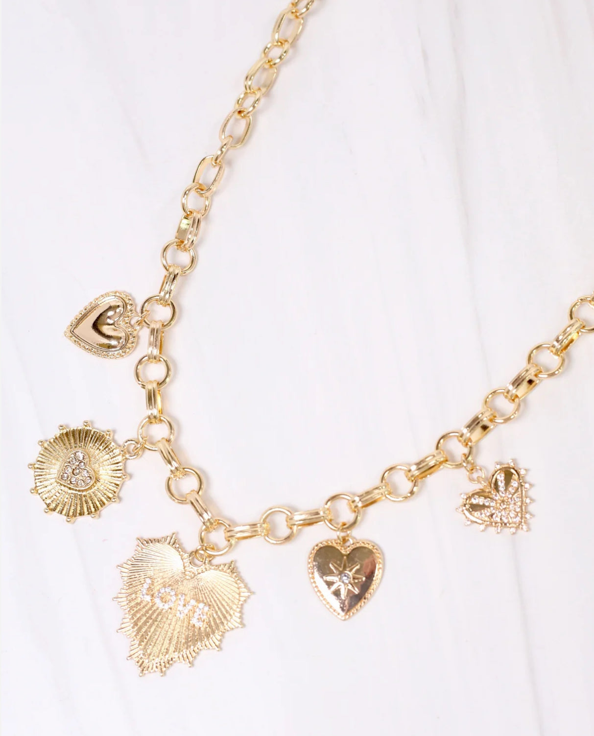 Hearts Charm Necklace