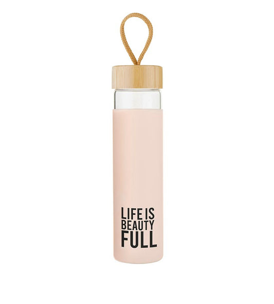 Glass Water Bottle - Life is Beauty Full