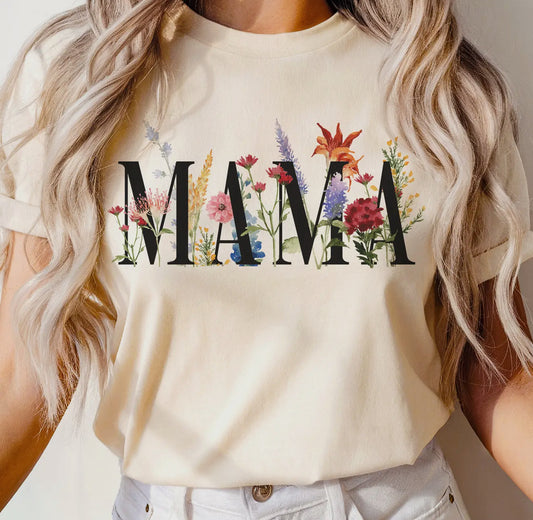 MAMA Floral Spring Mothers Day Tee
