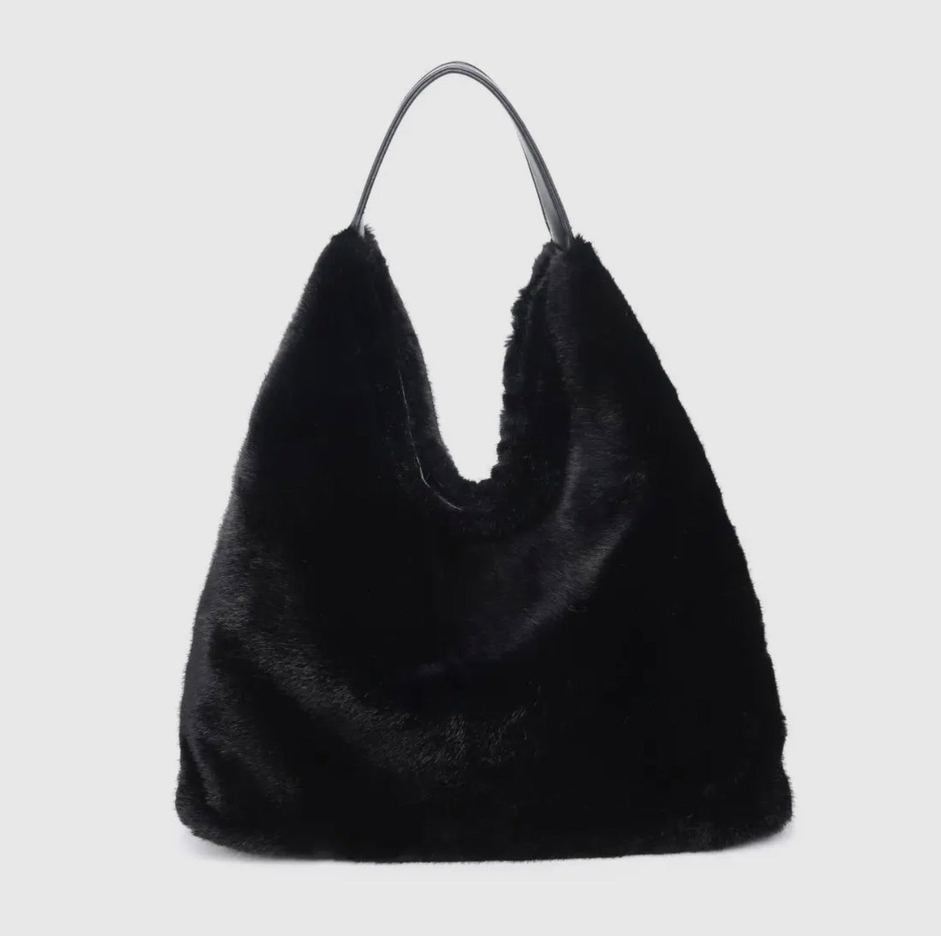 Faux Fur Hobo- Black