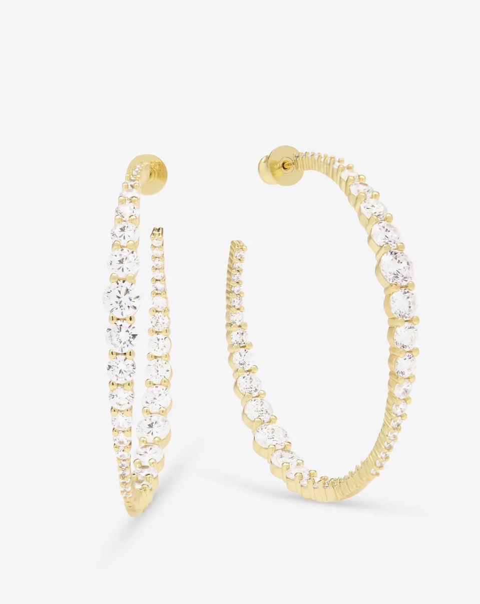 "Oh She Fancy" Graduated Hoops 2" Gold