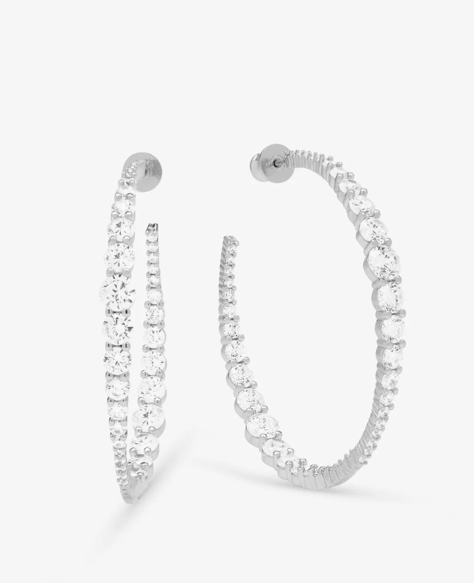 "Oh She Fancy" Graduated Hoops 2" Silver